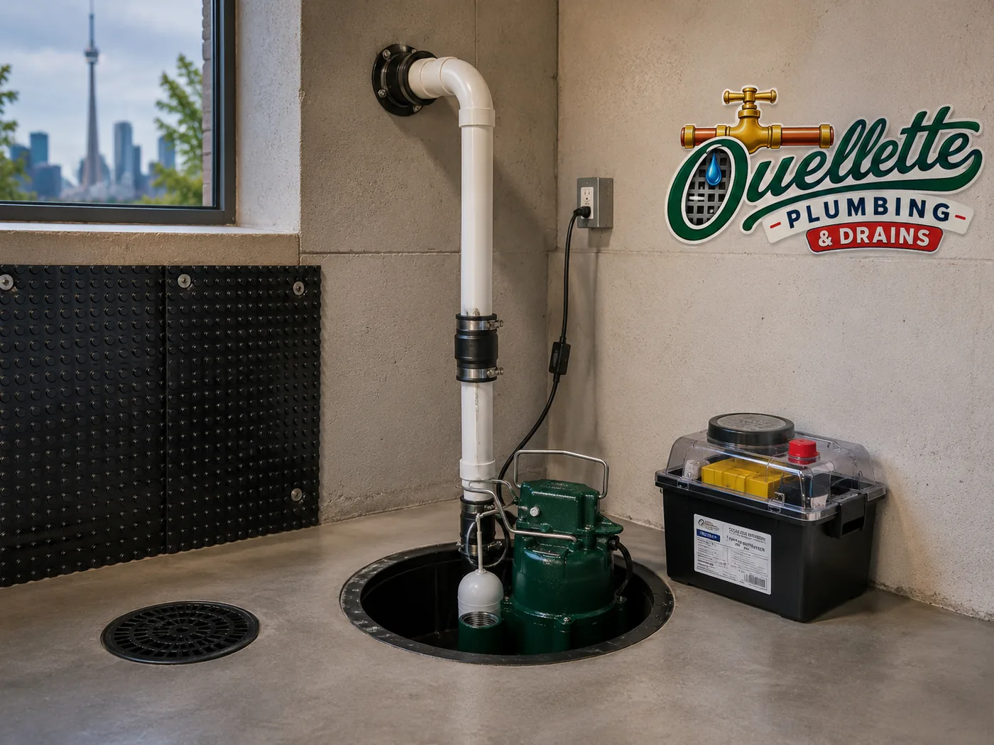 Sump pump with proper discharge pipe